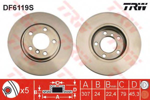 TRW DF6119S гальмівний диск