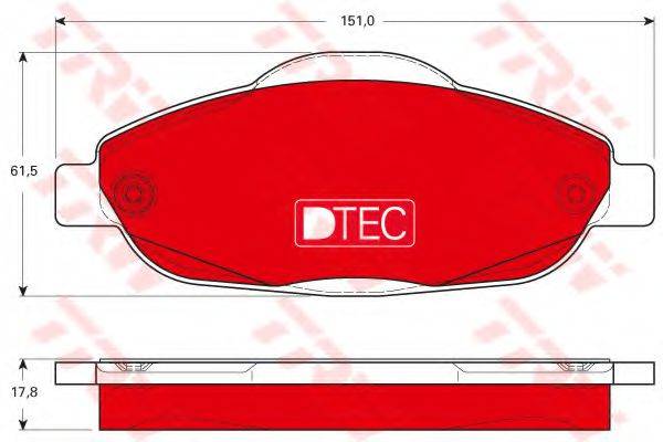 TRW GDB1761DTE Комплект гальмівних колодок, дискове гальмо