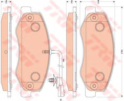 TRW GDB1885 Комплект гальмівних колодок, дискове гальмо