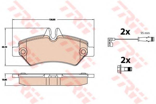 TRW GDB2076 Комплект гальмівних колодок, дискове гальмо