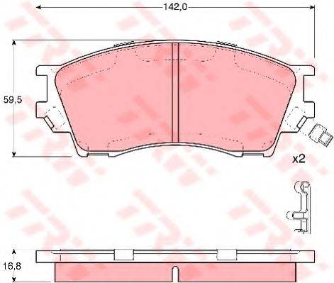 TRW GDB3230 Комплект гальмівних колодок, дискове гальмо