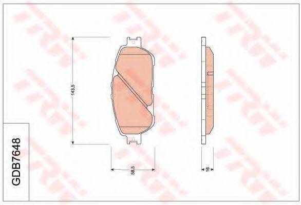 TRW GDB7648 Комплект гальмівних колодок, дискове гальмо