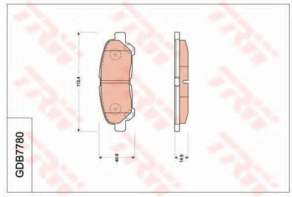 TRW GDB7780 Комплект гальмівних колодок, дискове гальмо