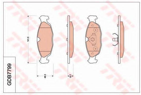 TRW GDB7799 Комплект гальмівних колодок, дискове гальмо