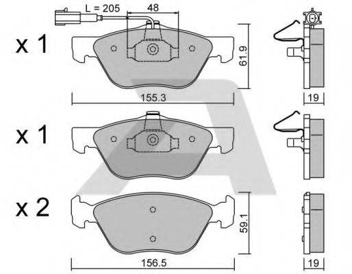 AISIN BPFI1032 Комплект гальмівних колодок, дискове гальмо