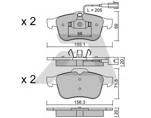 AISIN BPFI1033 Комплект гальмівних колодок, дискове гальмо