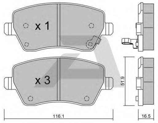 AISIN BPOP1008 Комплект гальмівних колодок, дискове гальмо