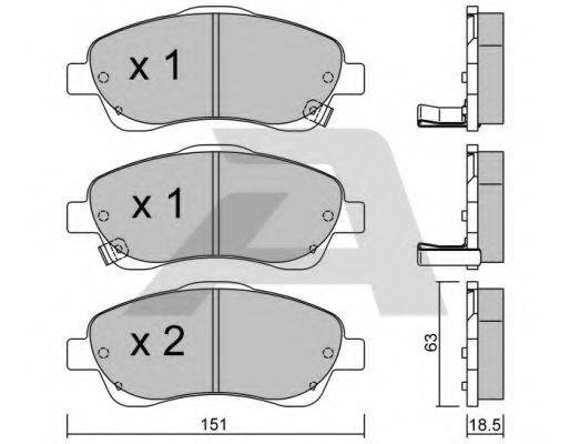 AISIN BPTO1001 Комплект гальмівних колодок, дискове гальмо