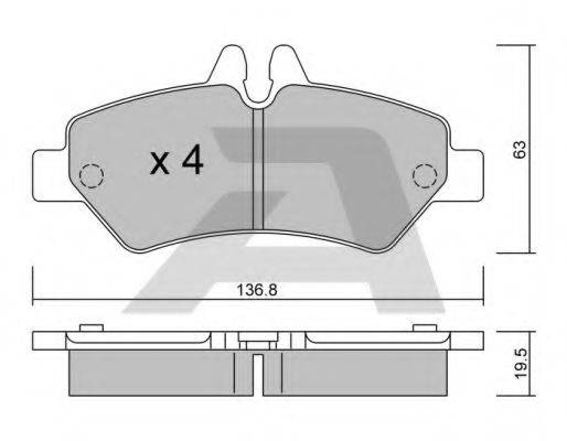 AISIN BPVW2001 Комплект гальмівних колодок, дискове гальмо