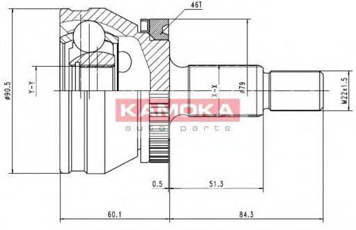 KAMOKA 6678 Шарнірний комплект, приводний вал