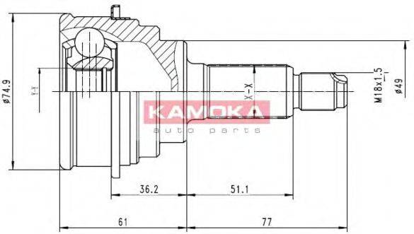 KAMOKA 6836 Шарнірний комплект, приводний вал