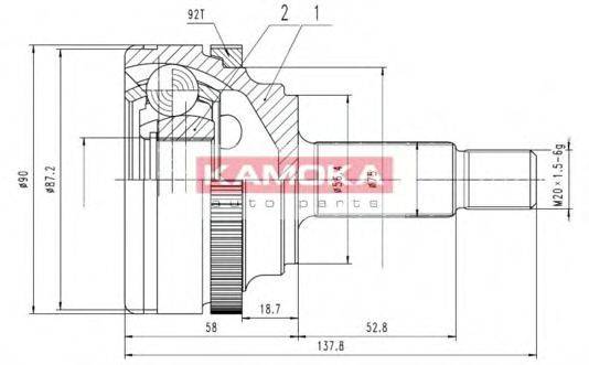 KAMOKA 6994 Шарнірний комплект, приводний вал