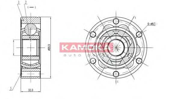 KAMOKA 9024 Шарнірний комплект, приводний вал