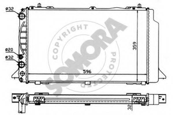 SOMORA 021240 Радіатор, охолодження двигуна