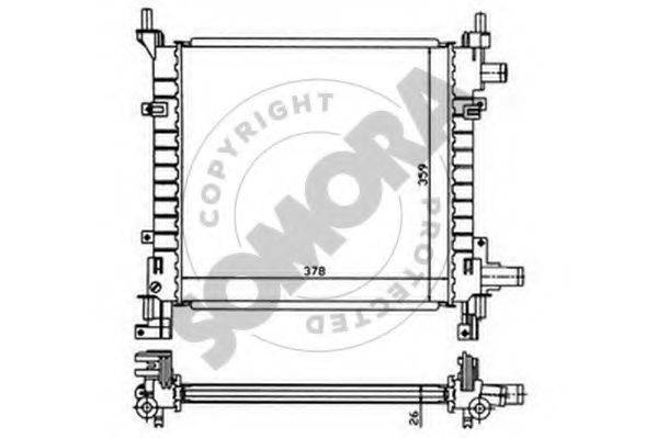 SOMORA 091040 Радіатор, охолодження двигуна