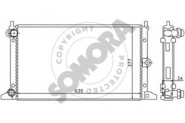 SOMORA 097140 Радіатор, охолодження двигуна