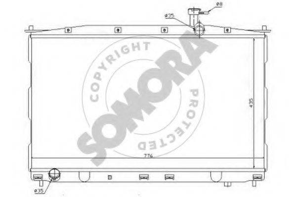 SOMORA 135240A Радіатор, охолодження двигуна