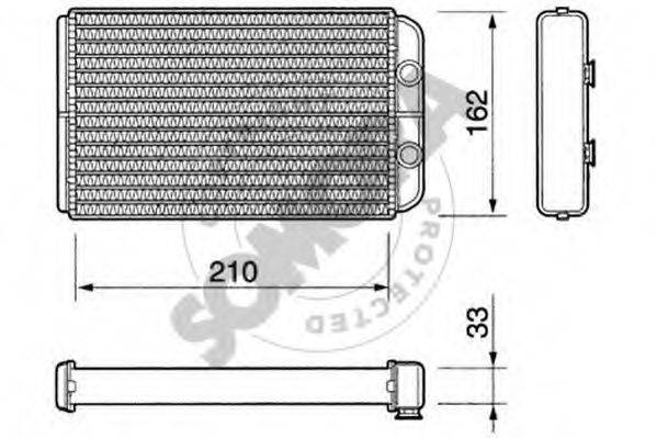 SOMORA 082350 Теплообмінник, опалення салону