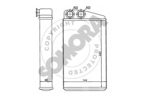 SOMORA 243250 Теплообмінник, опалення салону
