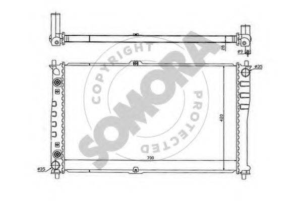 SOMORA 115040A Радіатор, охолодження двигуна