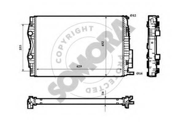 SOMORA 243240B Радіатор, охолодження двигуна