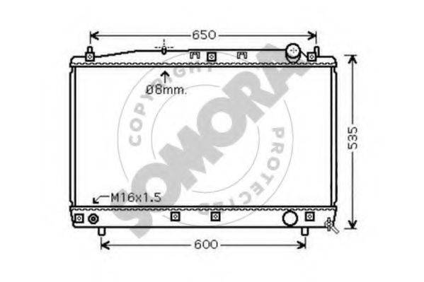 SOMORA 312140A Радіатор, охолодження двигуна