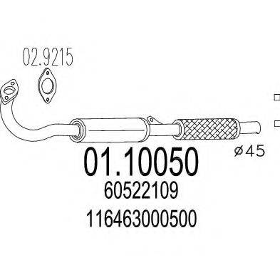 MTS 0110050 Труба вихлопного газу
