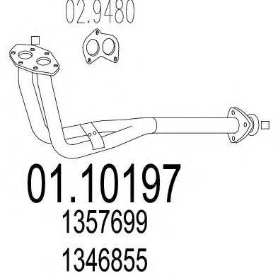 MTS 0110197 Труба вихлопного газу