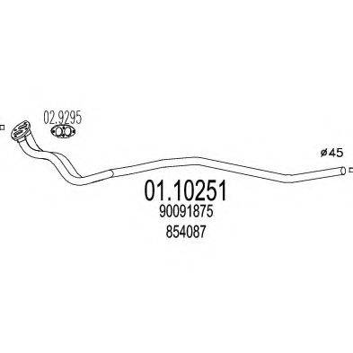MTS 0110251 Труба вихлопного газу