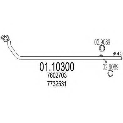 MTS 0110300 Труба вихлопного газу