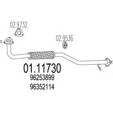 MTS 0111730 Труба вихлопного газу