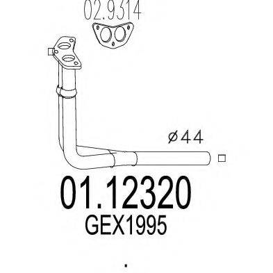 MTS 0112320 Труба вихлопного газу