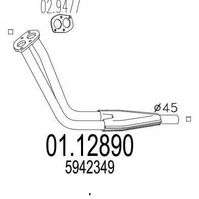 MTS 0112890 Труба вихлопного газу