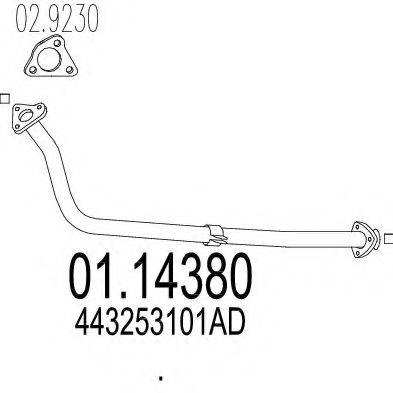 MTS 0114380 Труба вихлопного газу