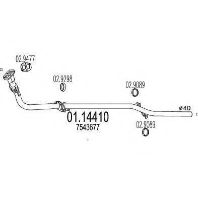 MTS 0114410 Труба вихлопного газу