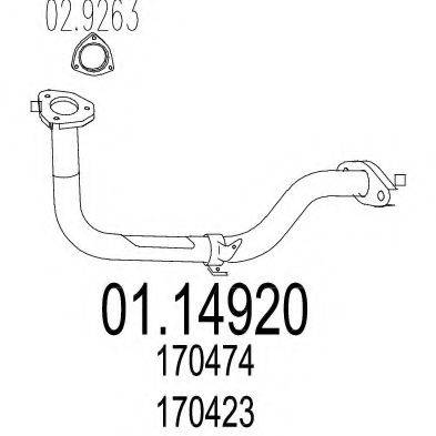 MTS 0114920 Труба вихлопного газу