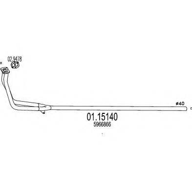 MTS 0115140 Труба вихлопного газу