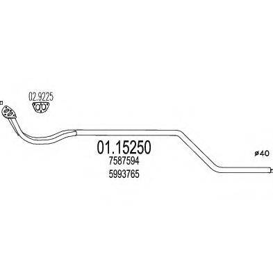 MTS 0115250 Труба вихлопного газу