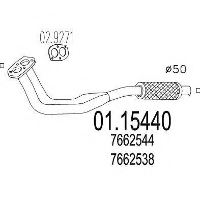 MTS 0115440 Труба вихлопного газу