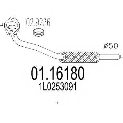 MTS 0116180 Труба вихлопного газу