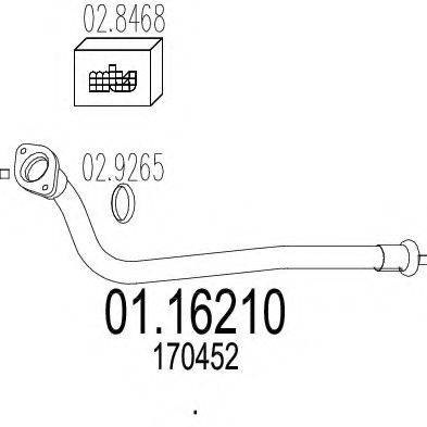 MTS 0116210 Труба вихлопного газу