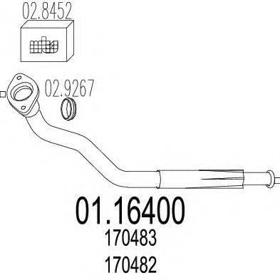 MTS 0116400 Труба вихлопного газу