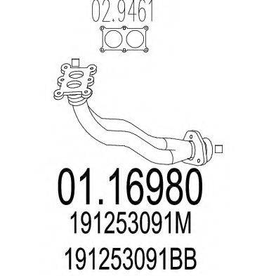 MTS 0116980 Труба вихлопного газу