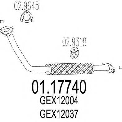 MTS 0117740 Труба вихлопного газу