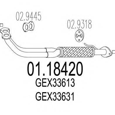 MTS 0118420 Труба вихлопного газу