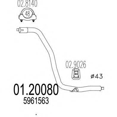 MTS 0120080 Труба вихлопного газу