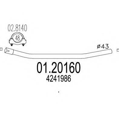 MTS 0120160 Труба вихлопного газу