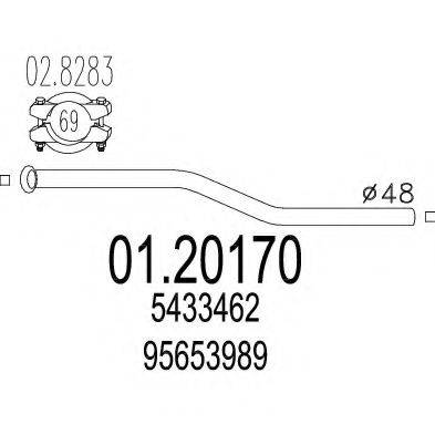 MTS 0120170 Труба вихлопного газу