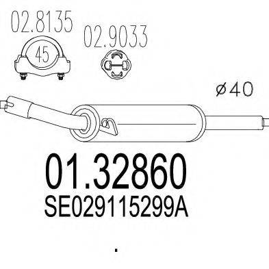 MTS 0132860 Середній глушник вихлопних газів