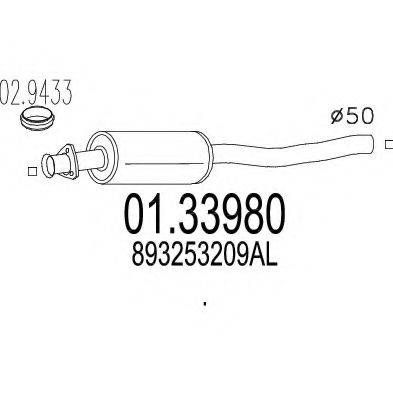 MTS 0133980 Передглушувач вихлопних газів